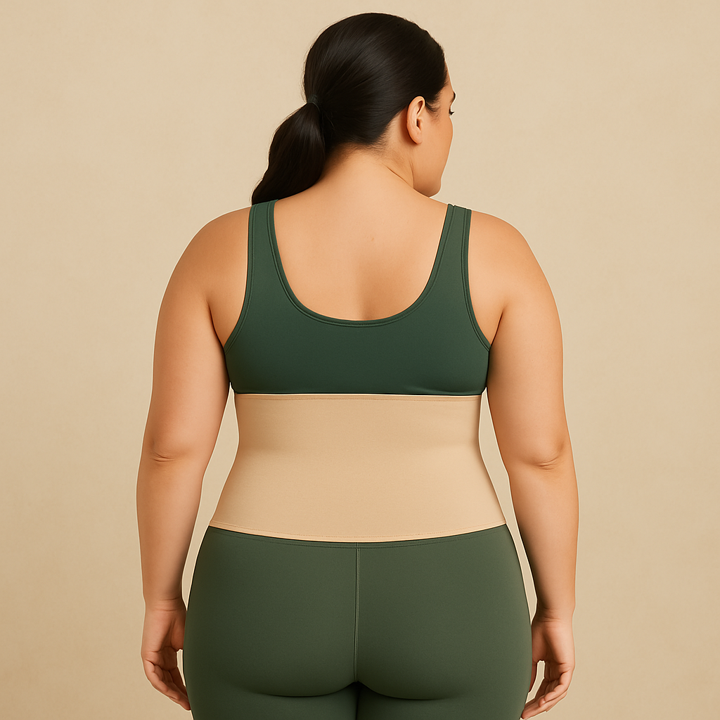 Gaine taille haute amincissante en tissu élastique avec soutien dorsal