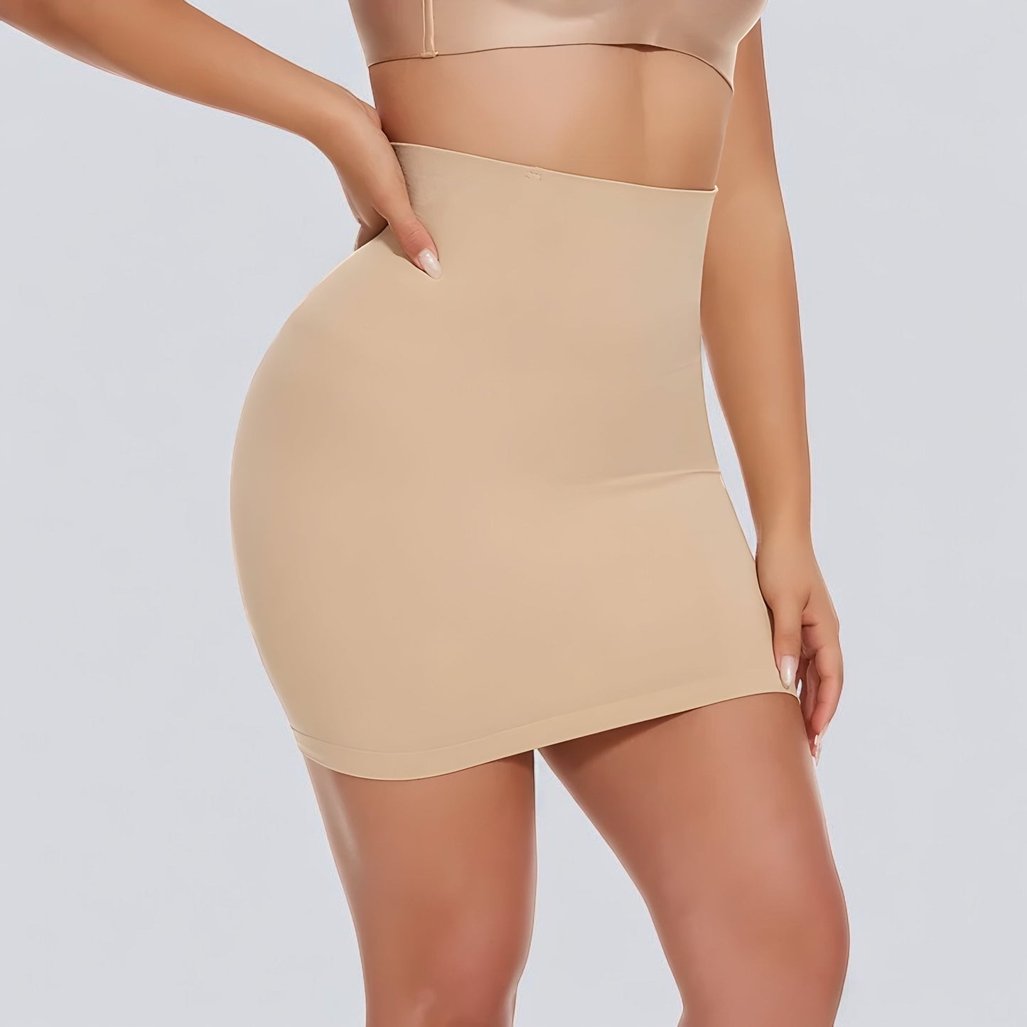 Jupe gainante taille haute effet sculptant pour femme