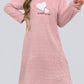 Robe de nuit polaire rose à manches longues avec motif cœur
