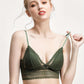 Soutien-gorge bralette dentelle vert kaki femme
