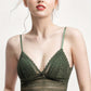Soutien-gorge bralette dentelle vert kaki femme