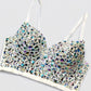 Soutien-gorge bralette strass argent femme soirée chic